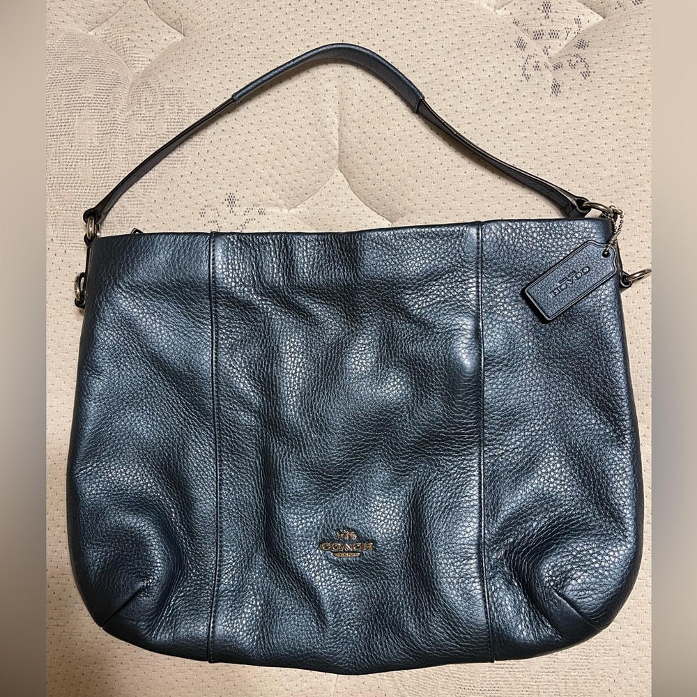 Coach blue metallic purse